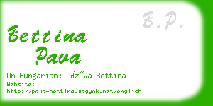 bettina pava business card